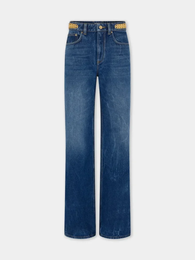 Baggy jeans i mörk tvättad denim