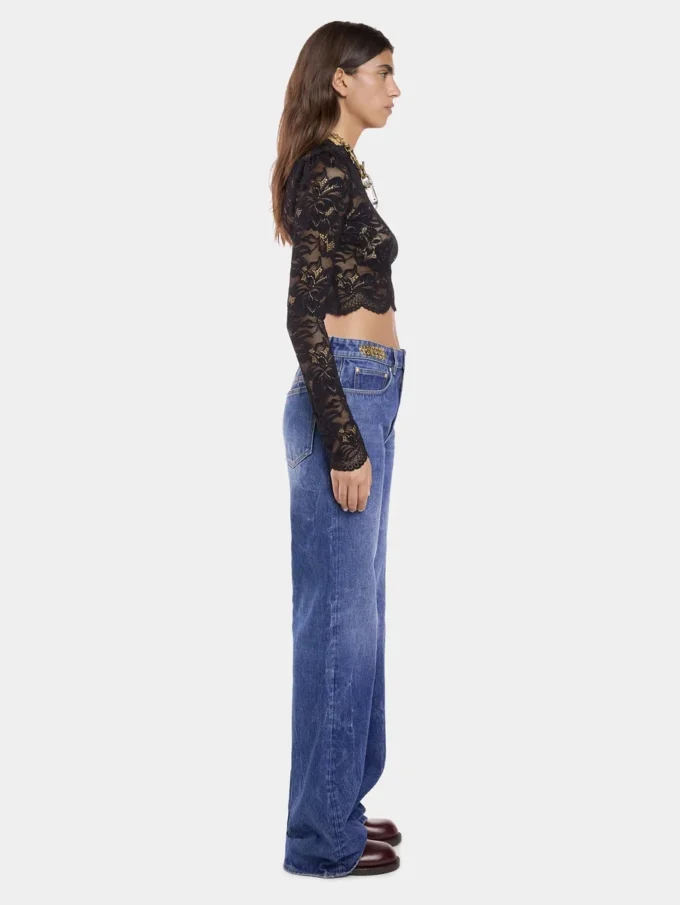 Baggy jeans i mörk tvättad denim