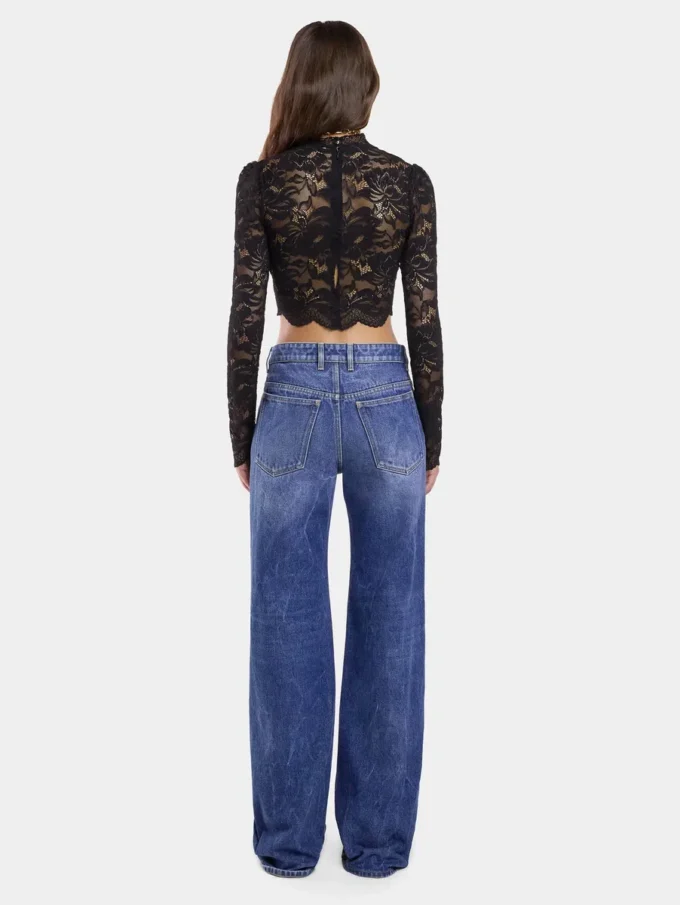 Baggy jeans i mörk tvättad denim