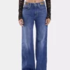 Baggy jeans i mörk tvättad denim