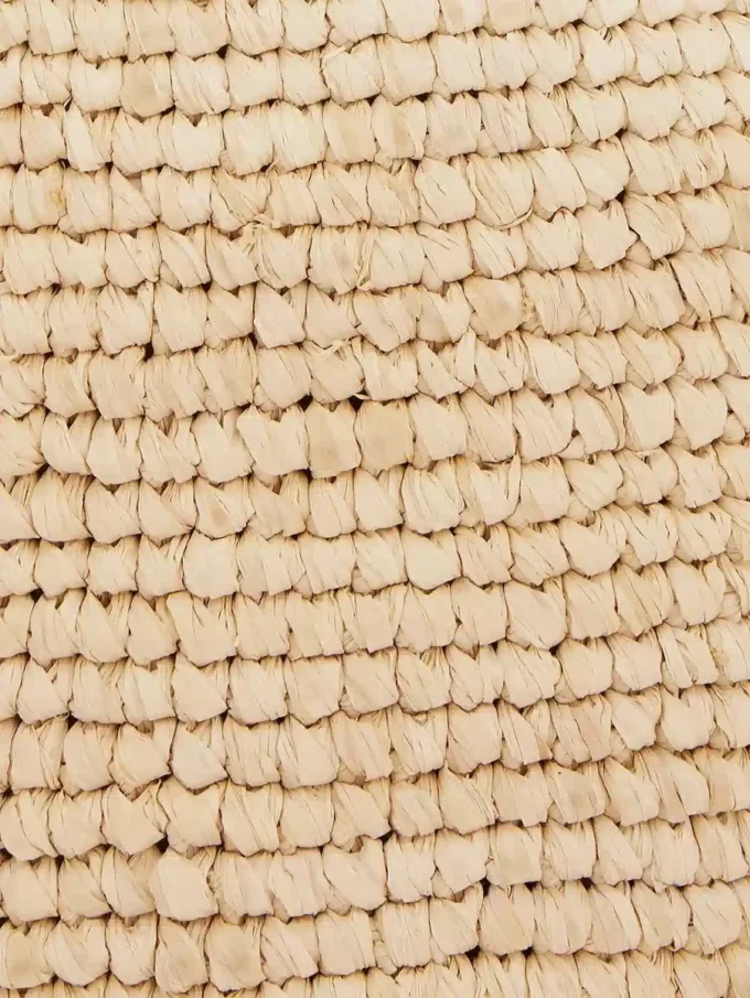Beige raffia-tygväska med logotyp