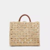 Beige tygväska i raffia