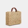 Beige tygväska i raffia