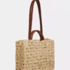 Beige tygväska i raffia