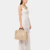 Beige tygväska i raffia