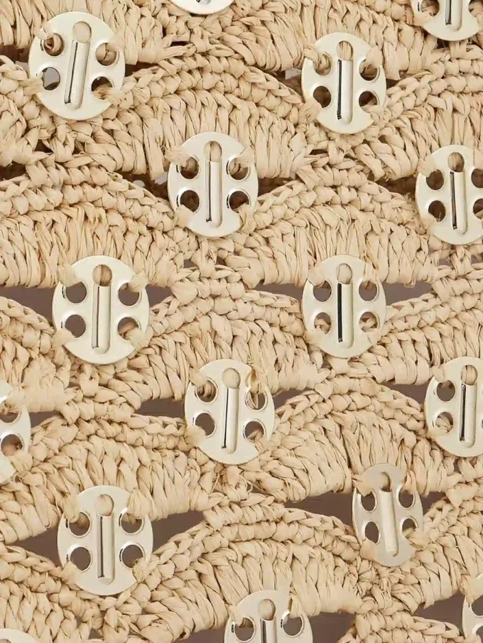 Beige tygväska i raffia