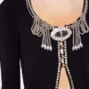 Broderad stickad kofta