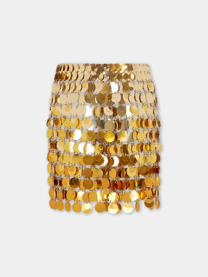 Guldfärgad minikjol i gradient