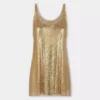 Guldfärgad tank top i mesh
