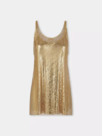 Guldfärgad tank top i mesh