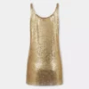Guldfärgad tank top i mesh
