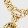Guldfärgat dubbel XL Link-halsband med hänge