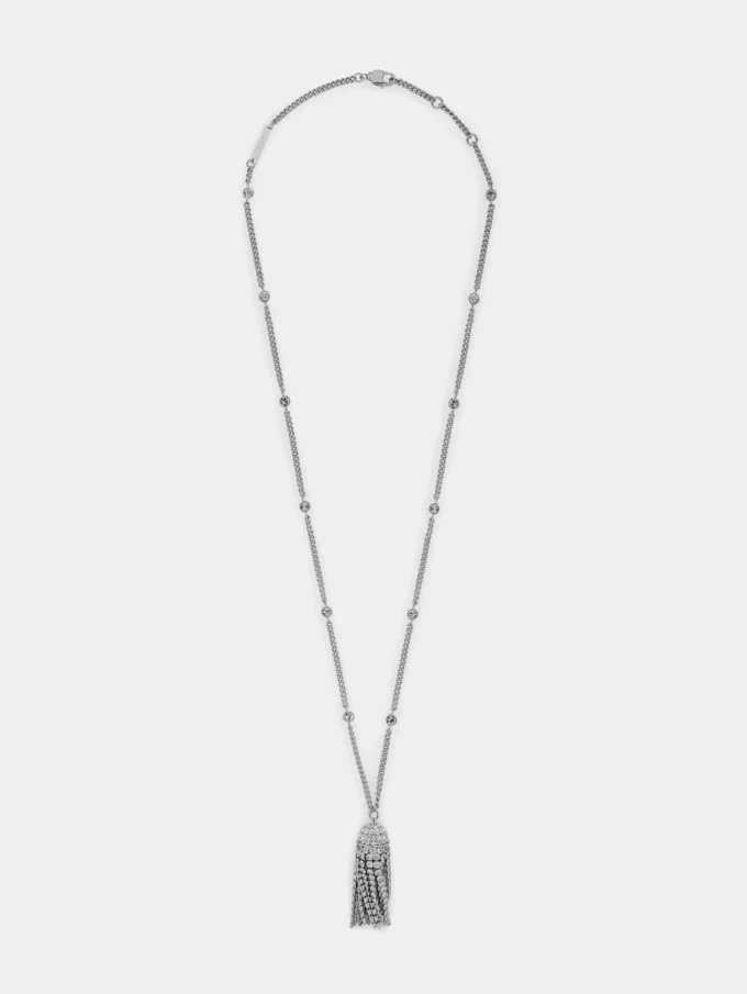 Halsband med kristalltofsar