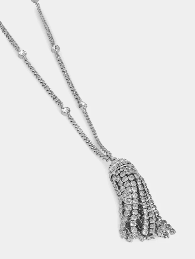Halsband med kristalltofsar