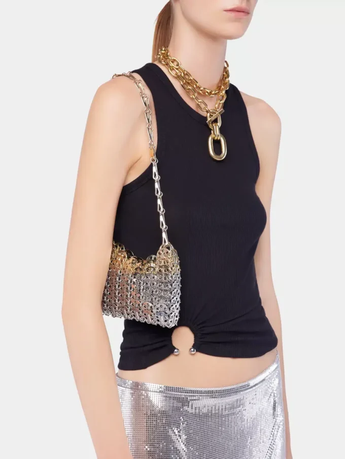 Guldfärgat dubbel XL Link-halsband med hänge