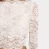 Ivory kort topp i spets