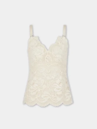 Ivory tank top i spets