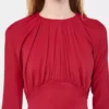 Jerseyblus med rynkade detaljer