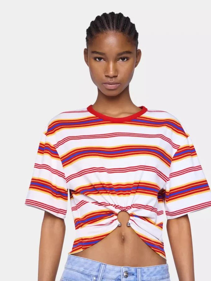 Kort t-shirt i bomull