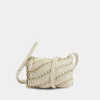 Krämfärgad paco crossbody-läderväska