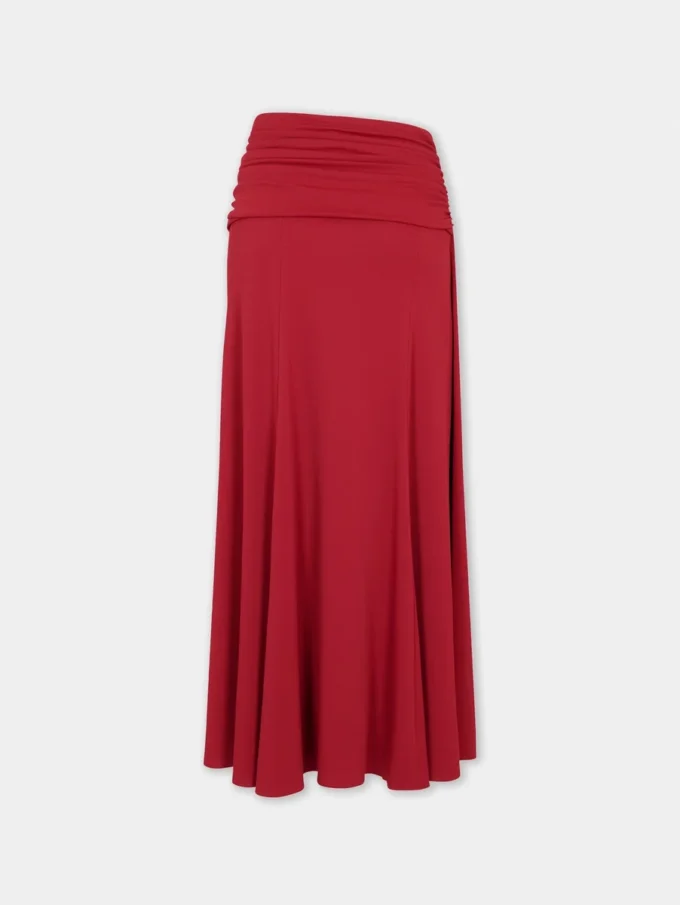 Lång kjol med rynkade detaljer