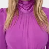 Lång klänning i jersey i fuchsia