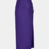 Midi-lång draperad jerseykjol