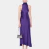 Midi-lång draperad jerseyklänning