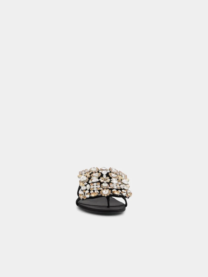 Platta sandaler med strass