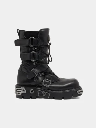 Rabanne x New Rock svarta stövlar