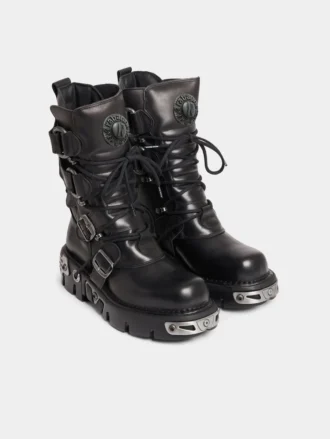 Rabanne x New Rock svarta stövlar