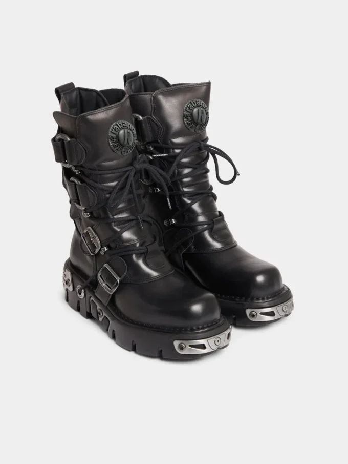 Rabanne x New Rock svarta stövlar Rabanne x New Rock svarta stövlar