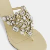 Sandaler med låg klack och strass
