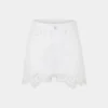Shorts i denim med broderade detaljer