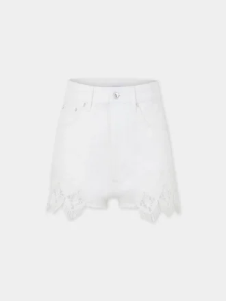 Shorts i denim med broderade detaljer