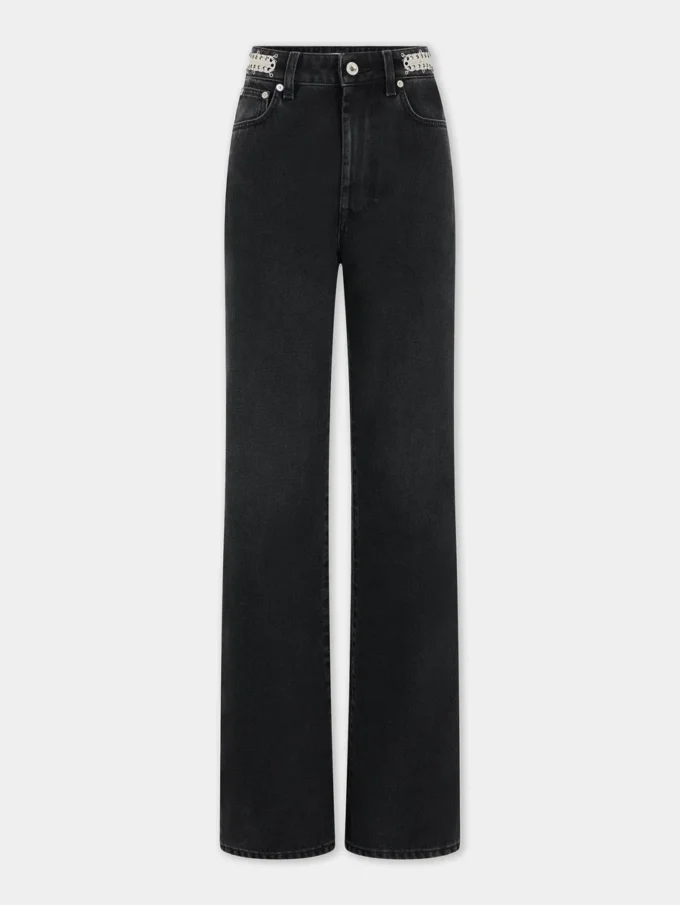 Signaturjeans i svart med 1969-skivor