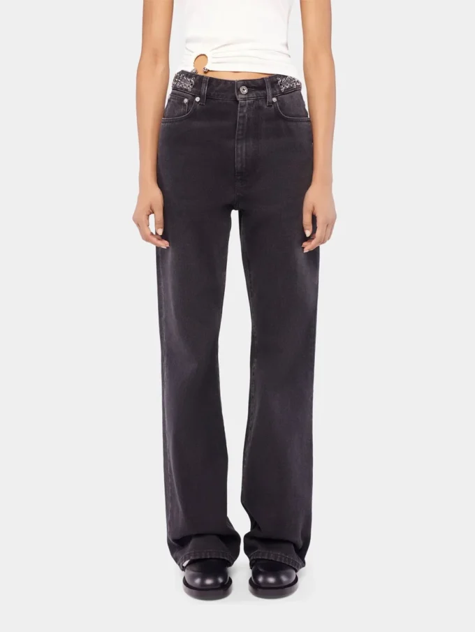 Signaturjeans i svart med 1969-skivor