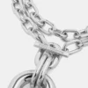 Silverdubbelt XL Link-halsband med hänge