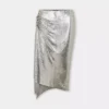 silverfärgad draperad kjol i kedjemail silverfärgad draperad kjol i kedjemail
