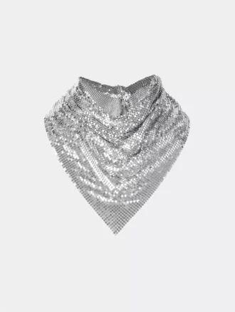 Silverfärgad kedjemail-scarf