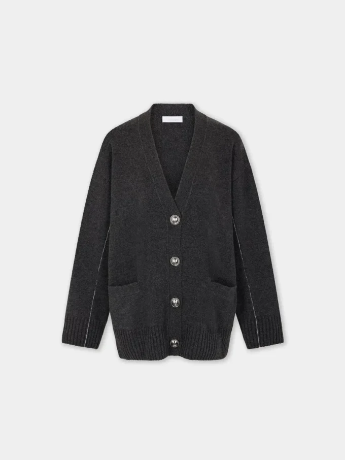 Stickad kofta i ull och kashmir