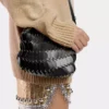 Svart Paco crossbody-läderväska