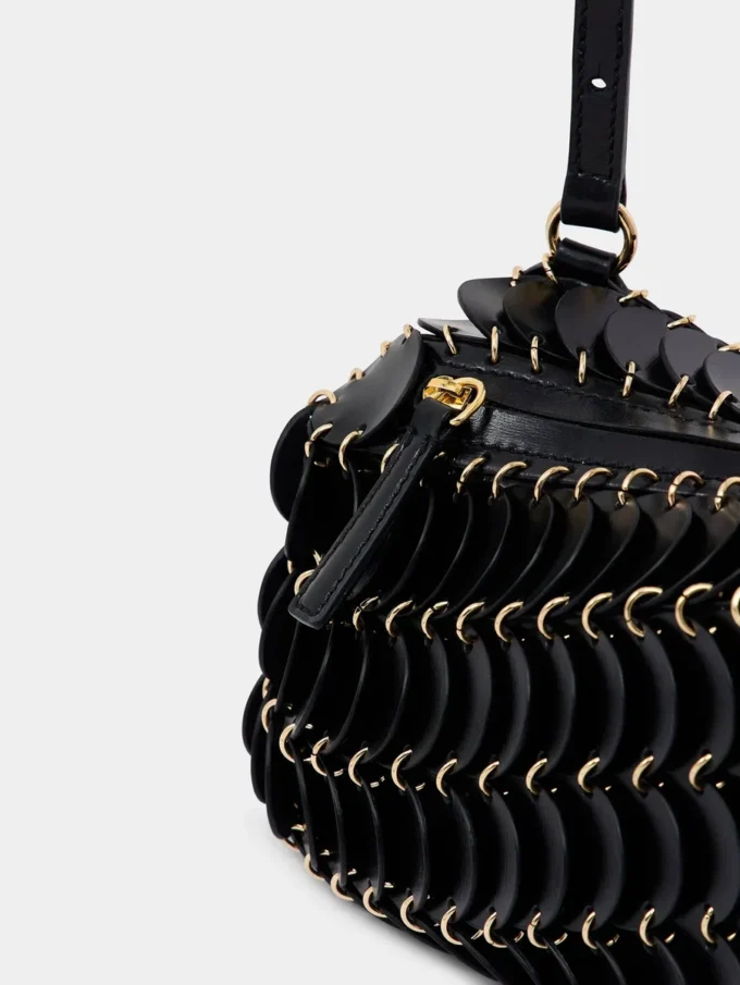 Svart Paco crossbody-läderväska
