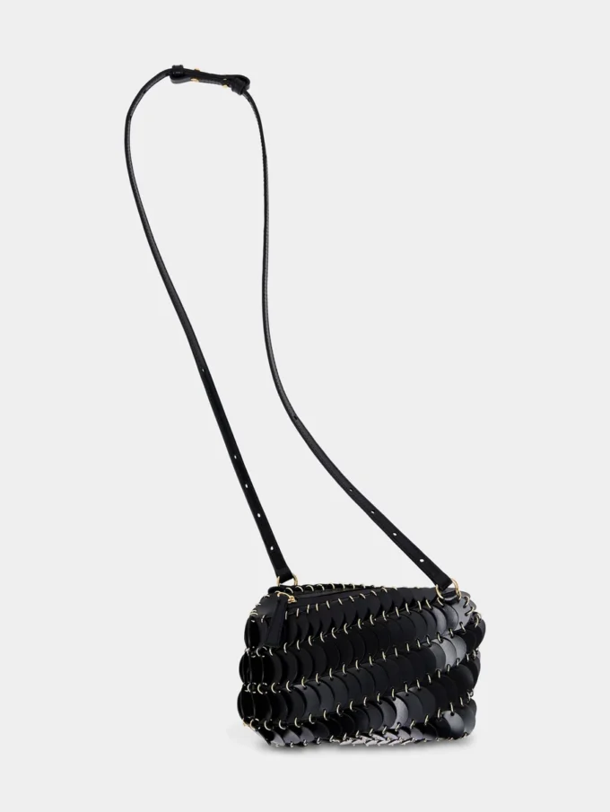 Svart Paco crossbody-läderväska