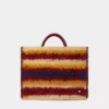 Tote bag i raffia med remmar