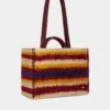 Tote bag i raffia med remmar