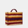 Tote bag i raffia med remmar
