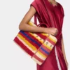 Tote bag i raffia med remmar