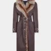 Trenchcoat med fuskpälskant