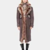 Trenchcoat med fuskpälskant